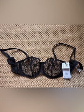 Chantelle Black Sheer Floral Lace Underwire Bra